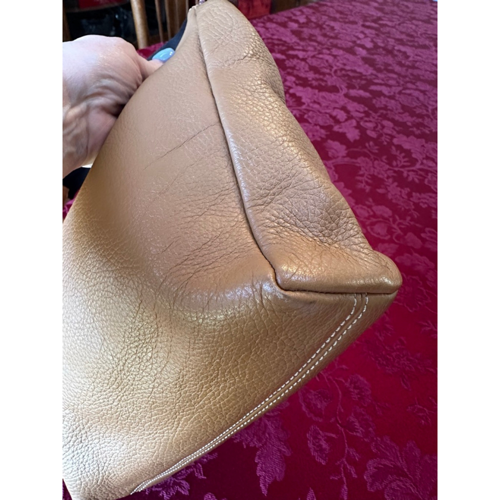 Burberry Tan Leather Shoulder Bag with Striped Strap - Picture 12 of 16